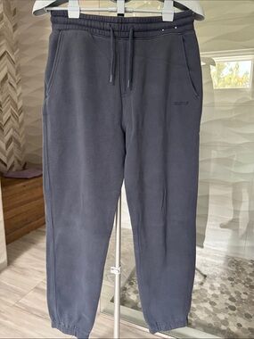 Hollister Men's Bluish Gray Jogger Sweatpants with Drawstring Small Relaxed Fit